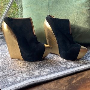 Sexy edgy pointy witch punk goth wedge heels